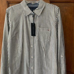 Tommy Hilfiger Striped Flannel Shirt, XS